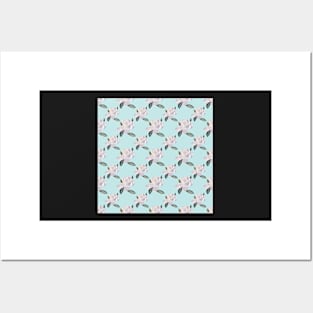 Decorator 2021 Magnolia Array on Pale Blue Green 5748 Posters and Art